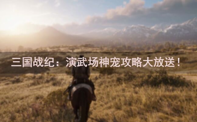 三国战纪：演武场神宠攻略大放送！
